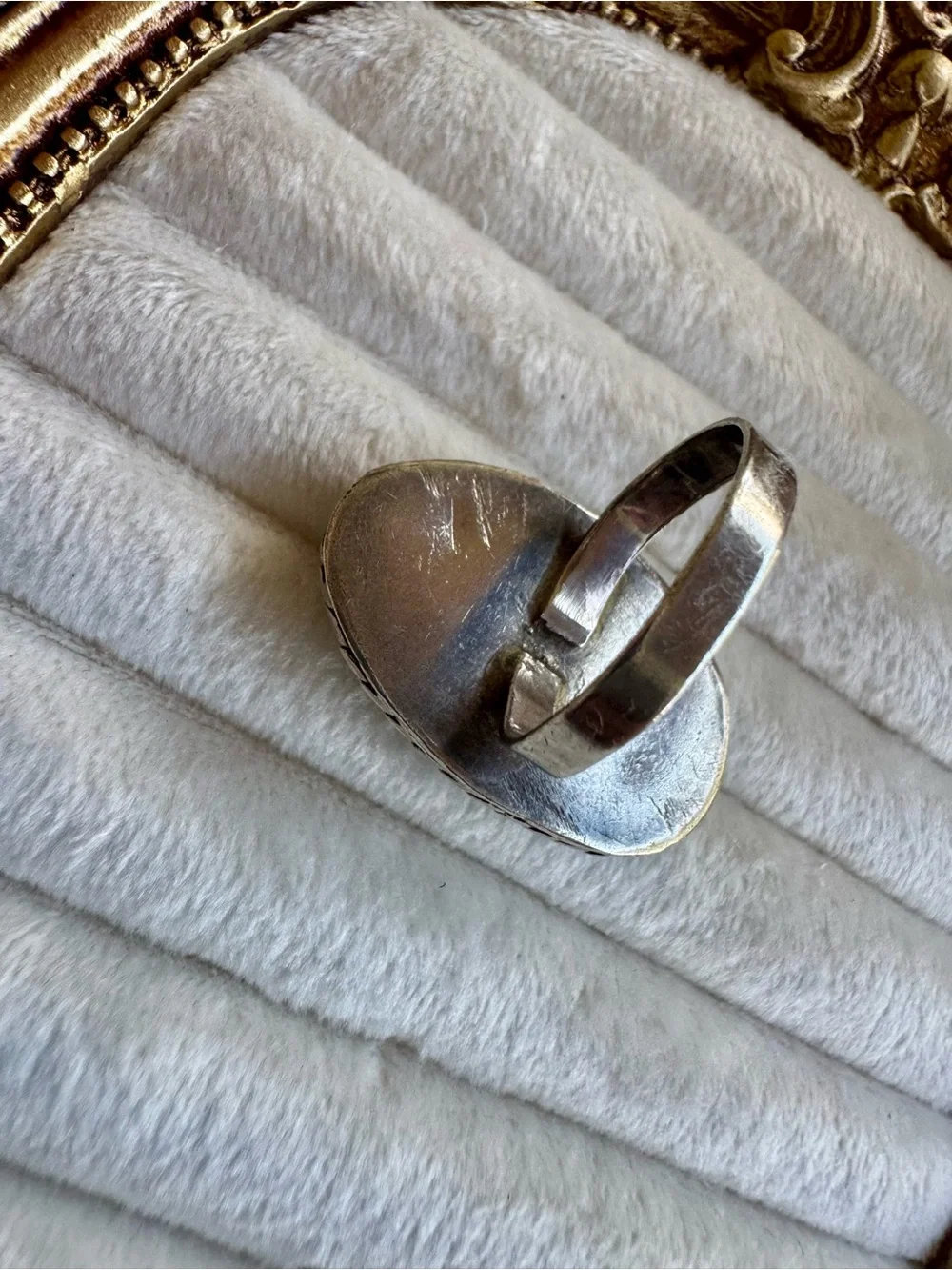Vintage Southwestern Sterling Silver Oval Turquoise Ring Size 5.5